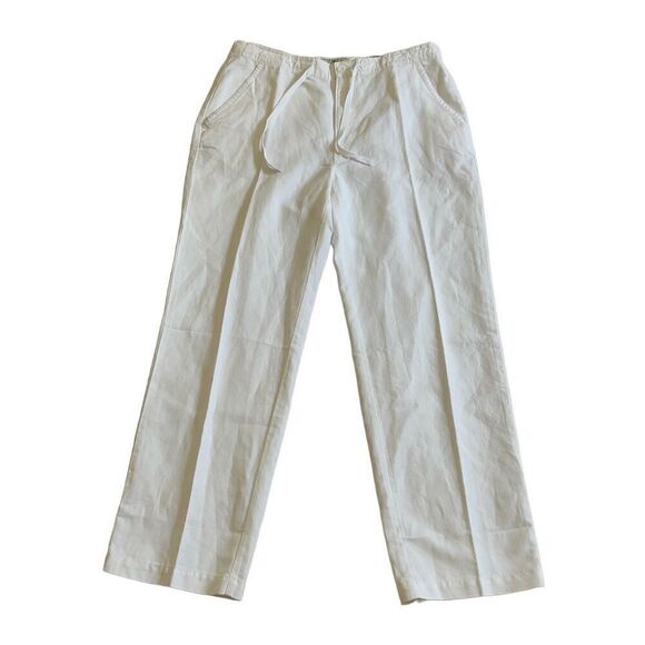 Island Shores White Linen Pants Large - Picture 8 of 14